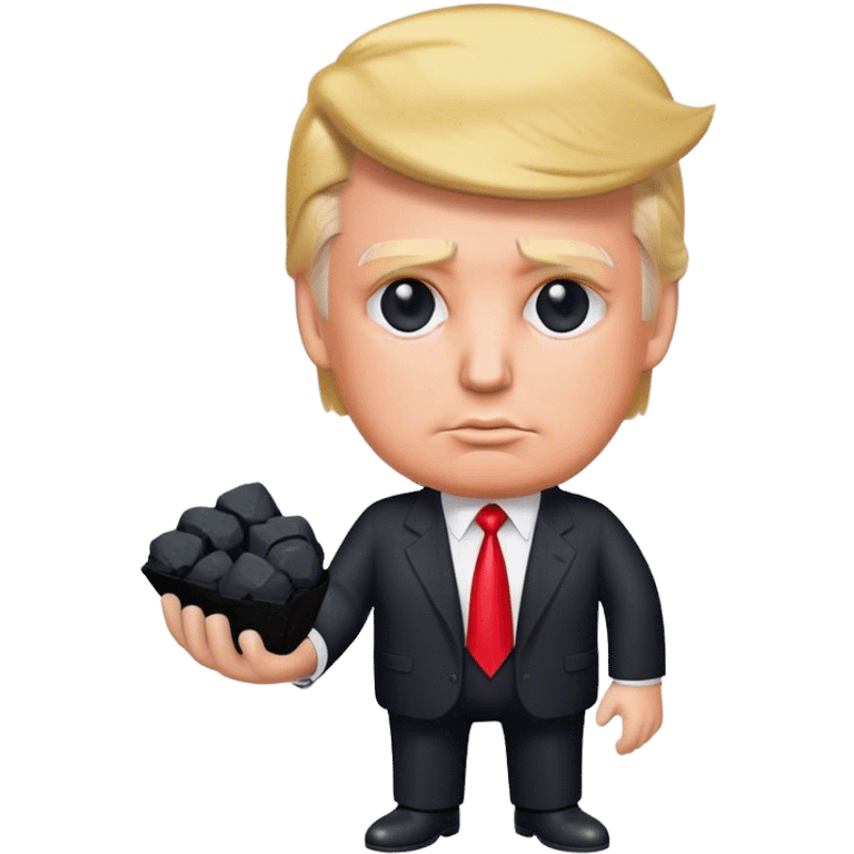 Trump holds coal in his hands emoji