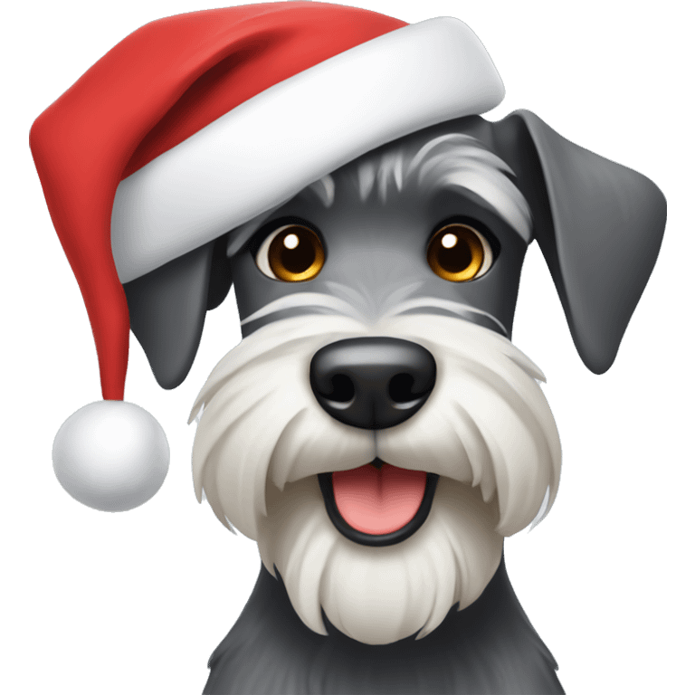 Schnauzer with Santa hat emoji