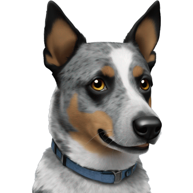 Blue heeler with mostly black face  emoji