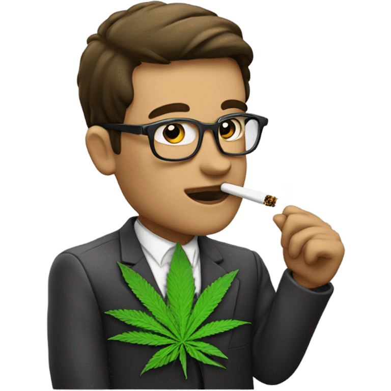 Computer nerd smoking weed emoji