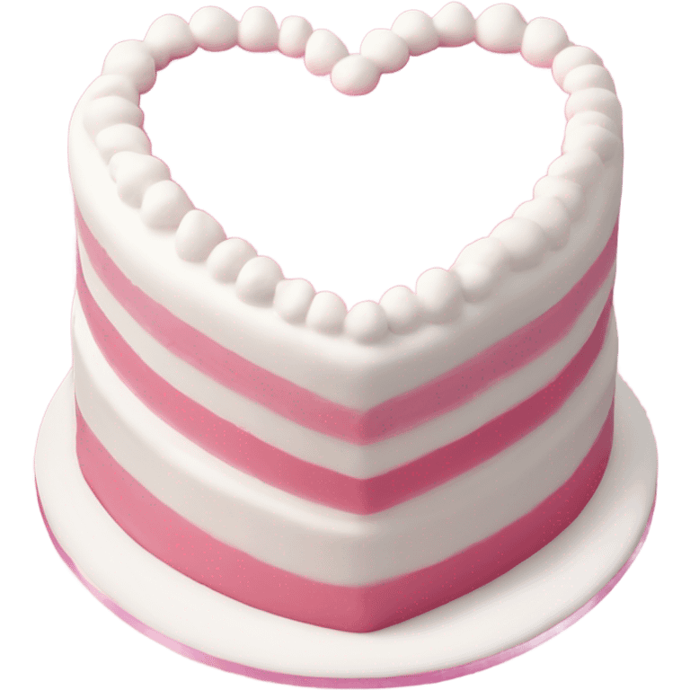 Heart shaped cake pink and white coquette  emoji