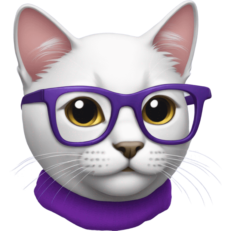 Back Cat with purple glasses emoji