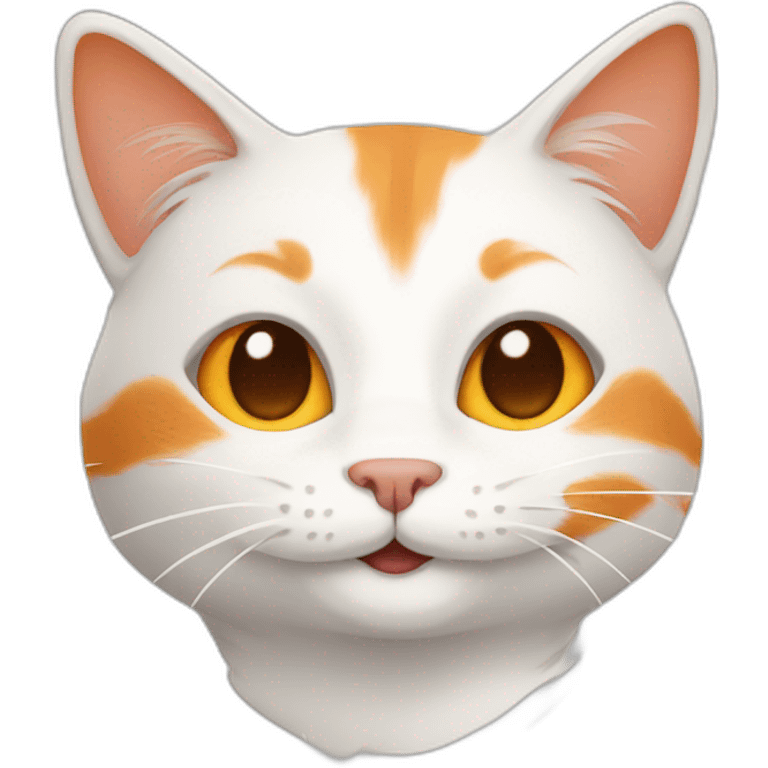 orange white cat smiling emoji