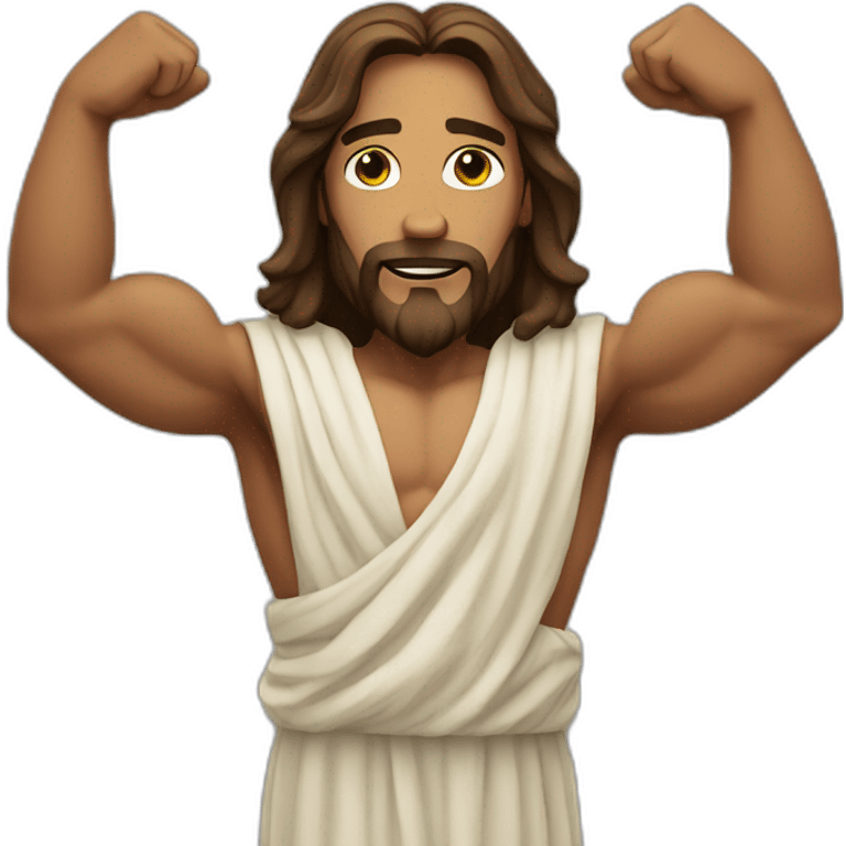 Jesus showing off biceps emoji