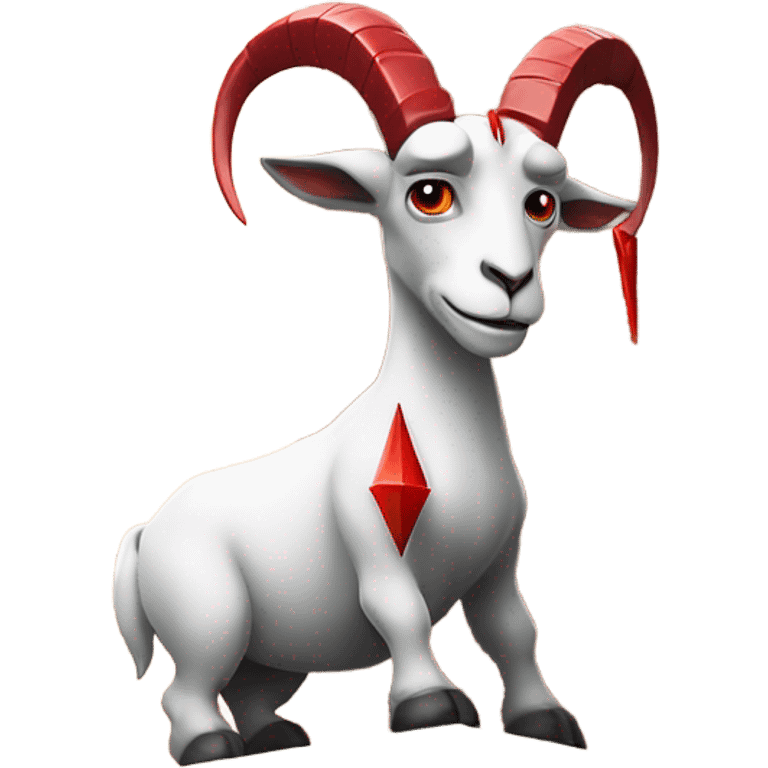 Goat Devil with red tipped horns standing on pyramidal pillar  emoji