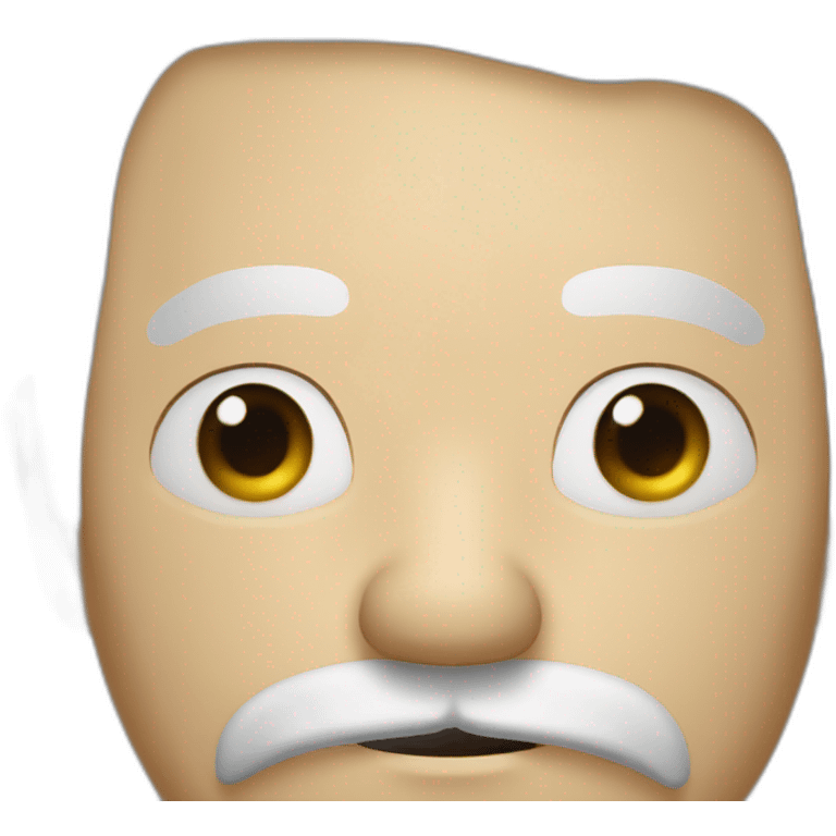 Face of an old man with white hair and mustach who is demoralized emoji