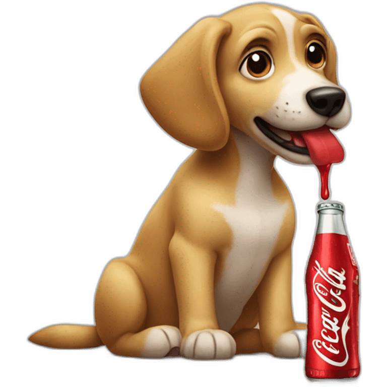 dog drinking coca cola emoji