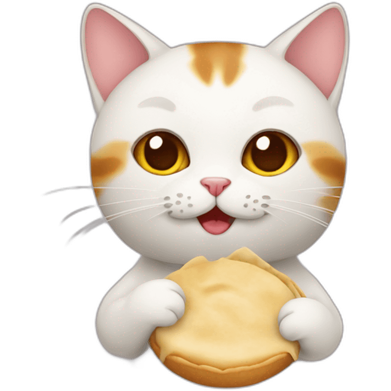 cat holding a dumpling emoji