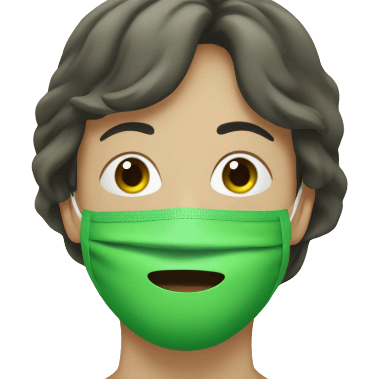 A face with a green face mask on emoji