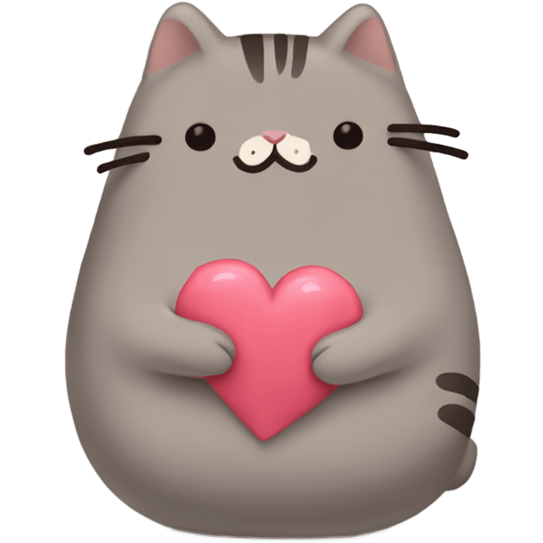 pusheen with heart emoji