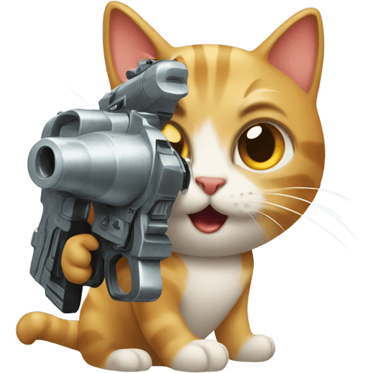 Cat with a ray gun emoji