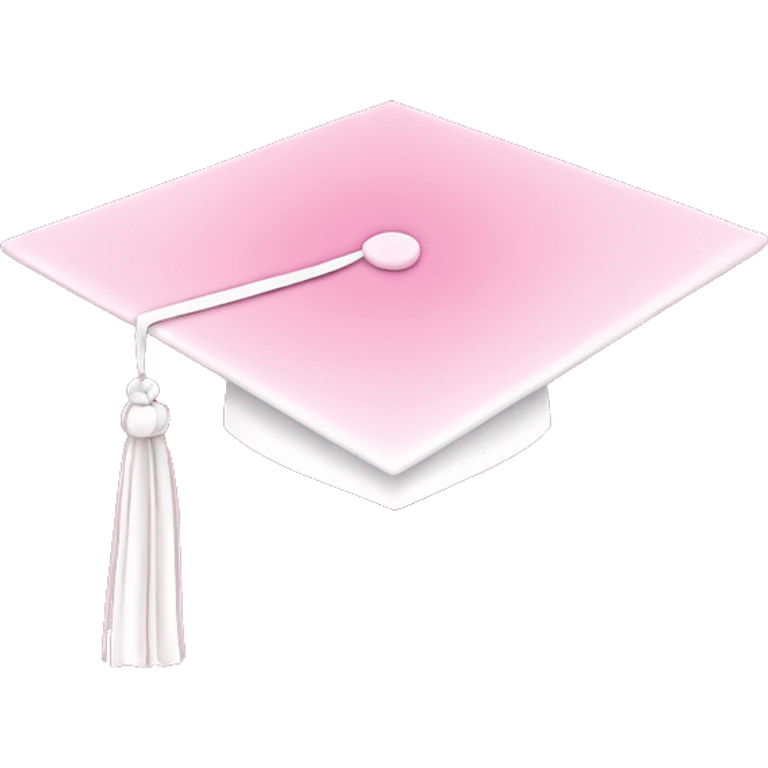 Graduation hat pink and white emoji