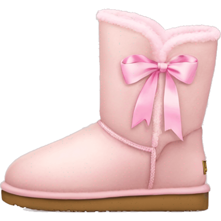 light pink uggs with pink ribbon emoji