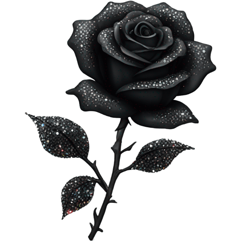 Black rose with crystals emoji