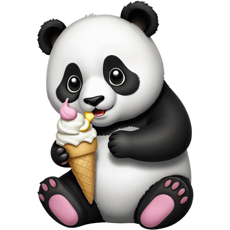 Panda eating ice cream emoji