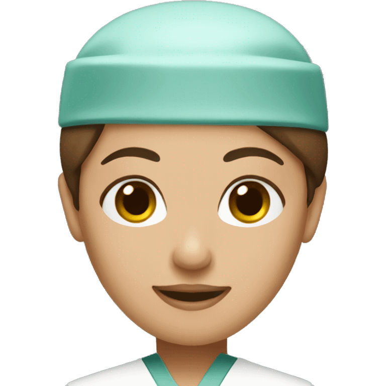 Brown haired female surgeon emoji