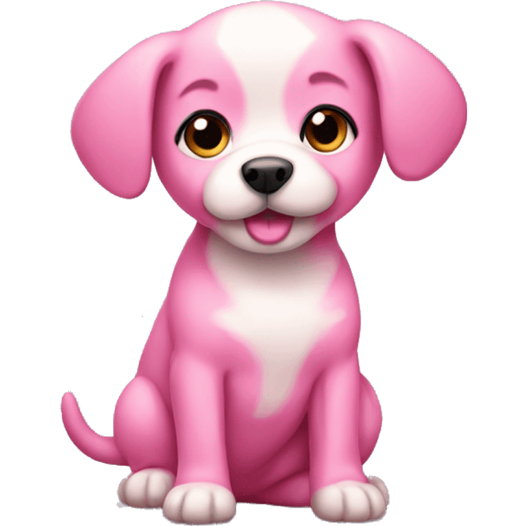 Pink puppy emoji