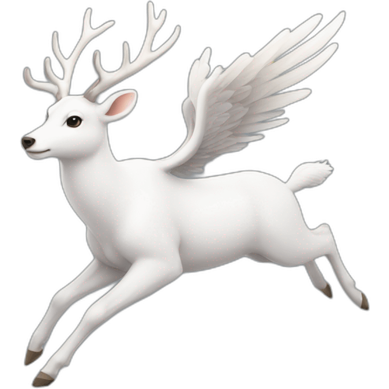 Flying white deer emoji