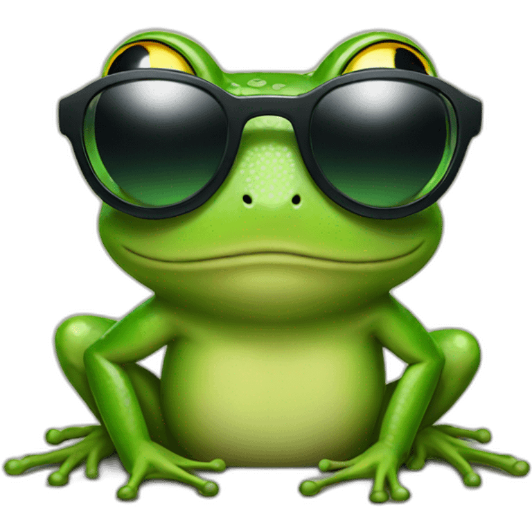 Frog with sunglasses emoji