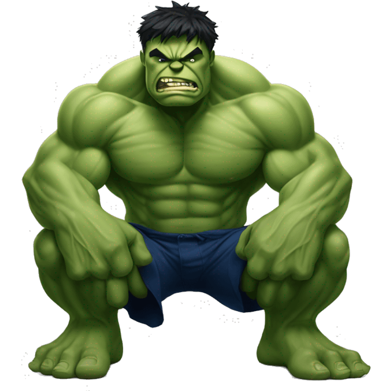 Hulk squatting ه emoji