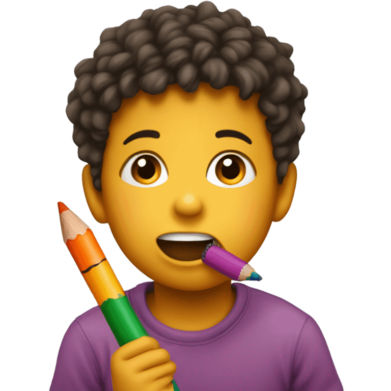 Kid eating crayon emoji