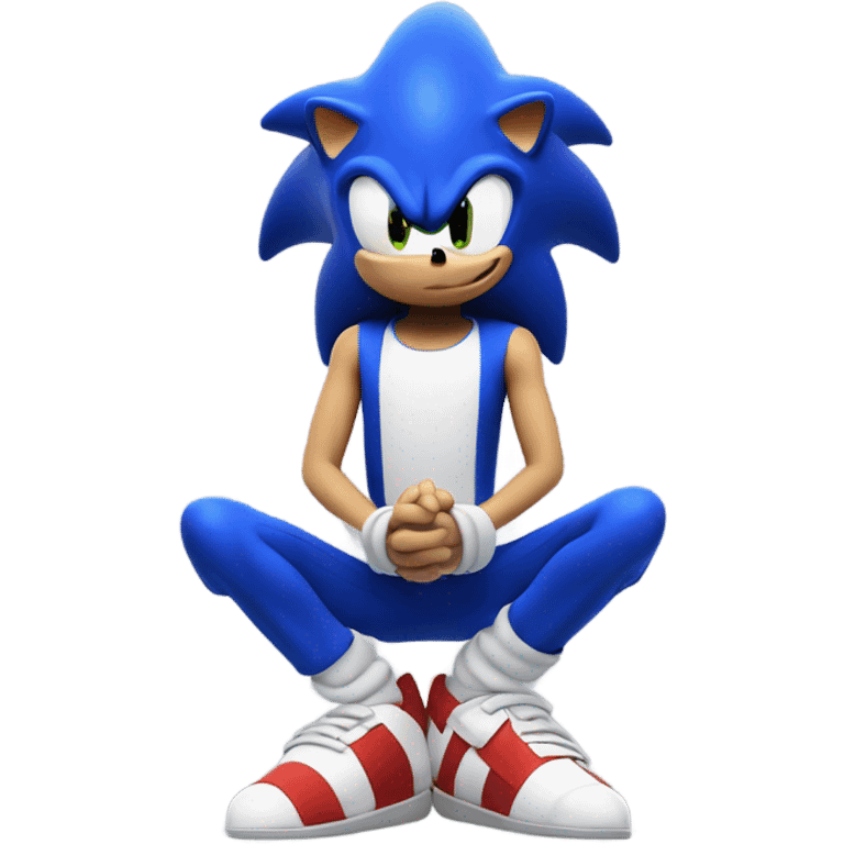 Sonic the hedgehog praying on his knees  emoji