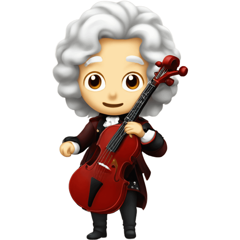 Antonio Vivaldi standing Baroque Red wig old chibi banjo emoji