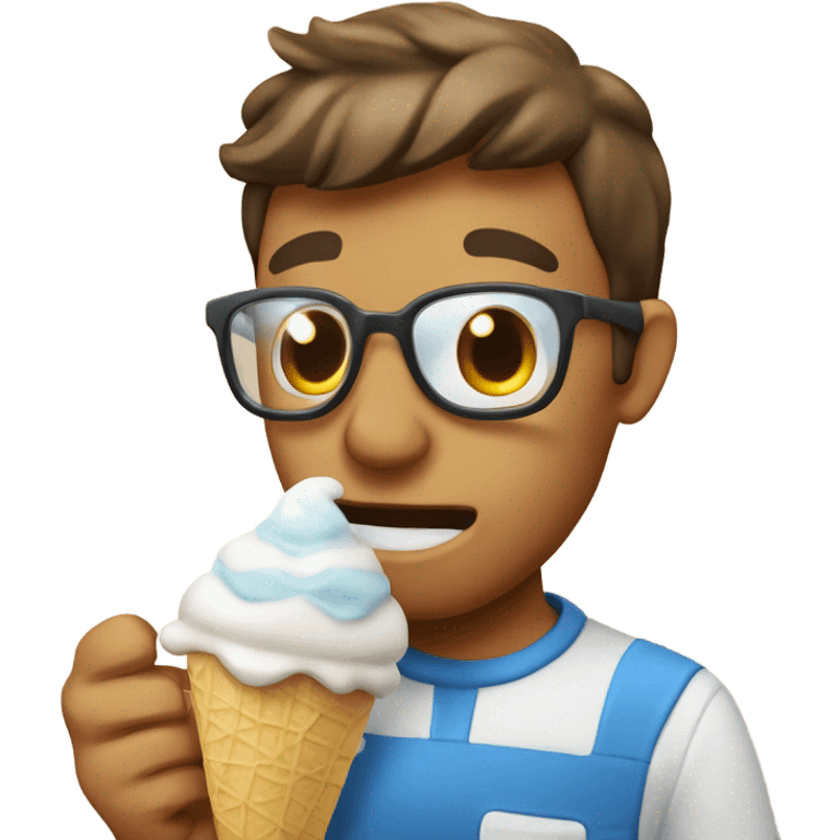 hombre calvo comiendo helado emoji