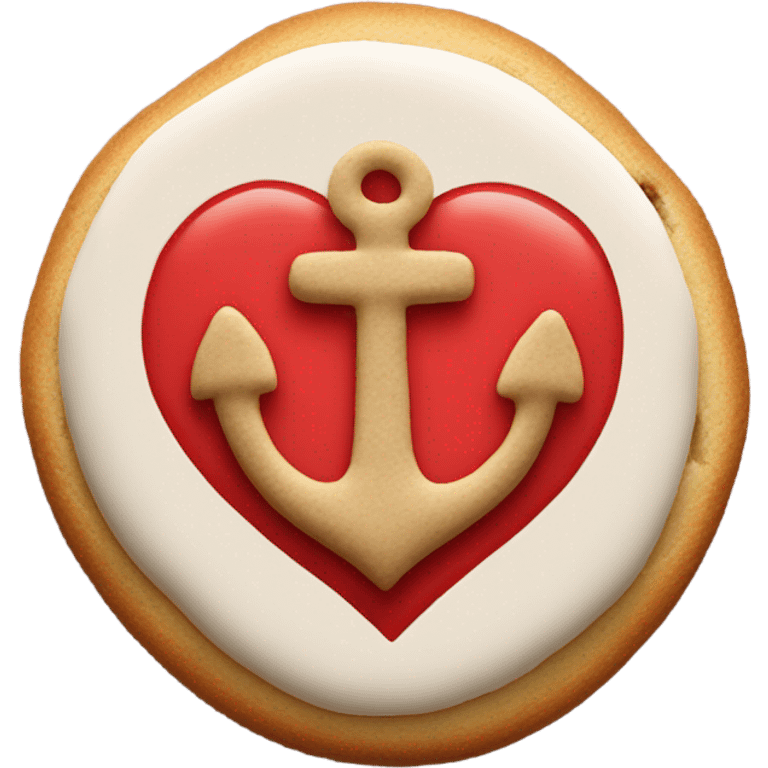 cookie heart with anchor emoji