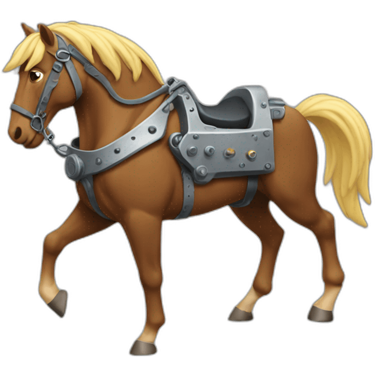 Mechanical strong horse emoji