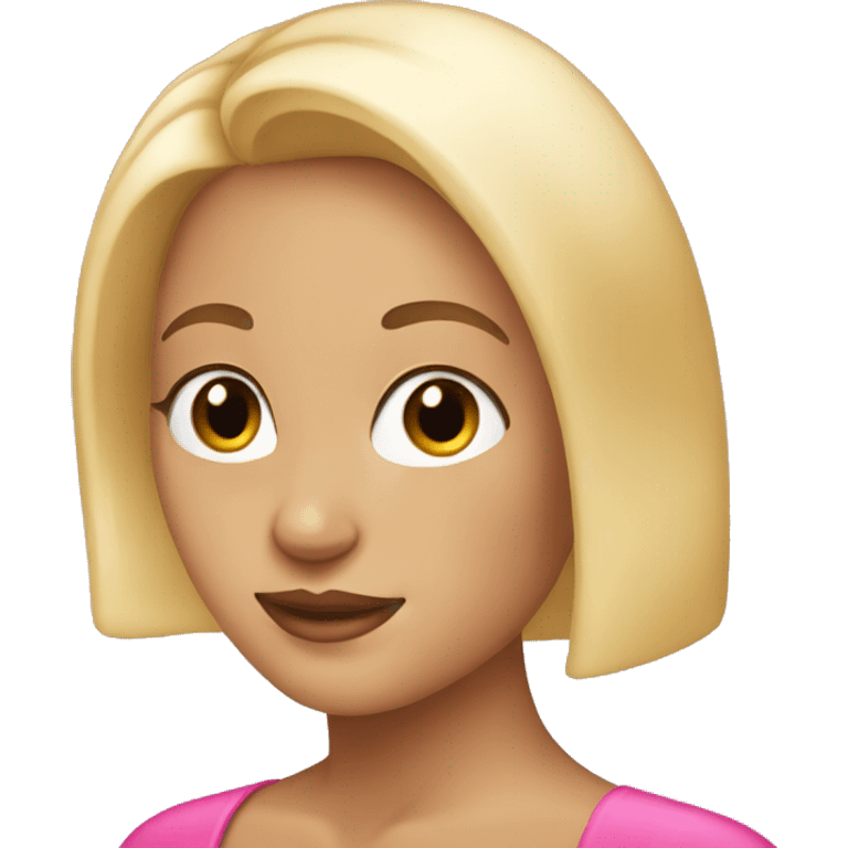 Blonde girl with bob with big pink earrings  emoji