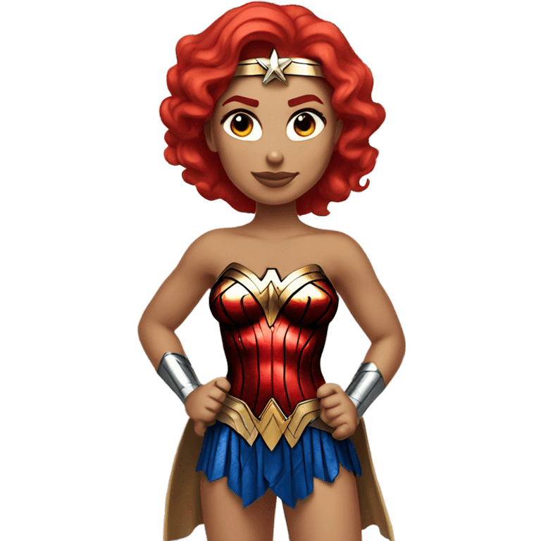 Wonder Woman with red hair emoji