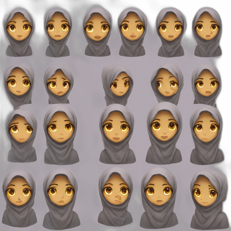 Hijabi sad women emoji