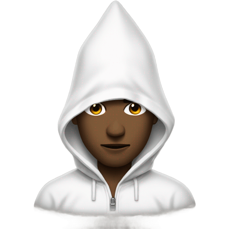 man wearing a pointy white hood emoji