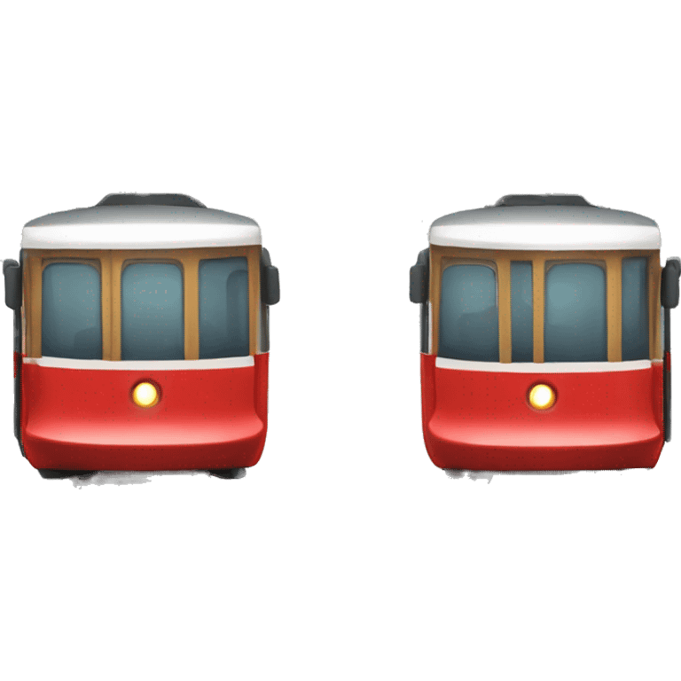 red tram with number 2 emoji