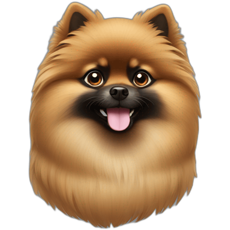 Black furry Pomeranian emoji