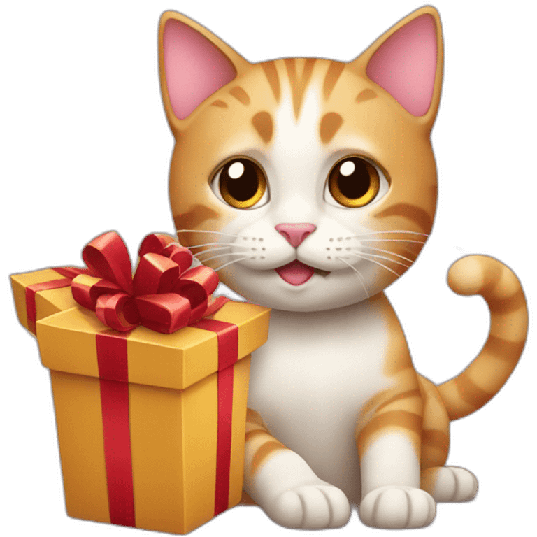 cat with present emoji