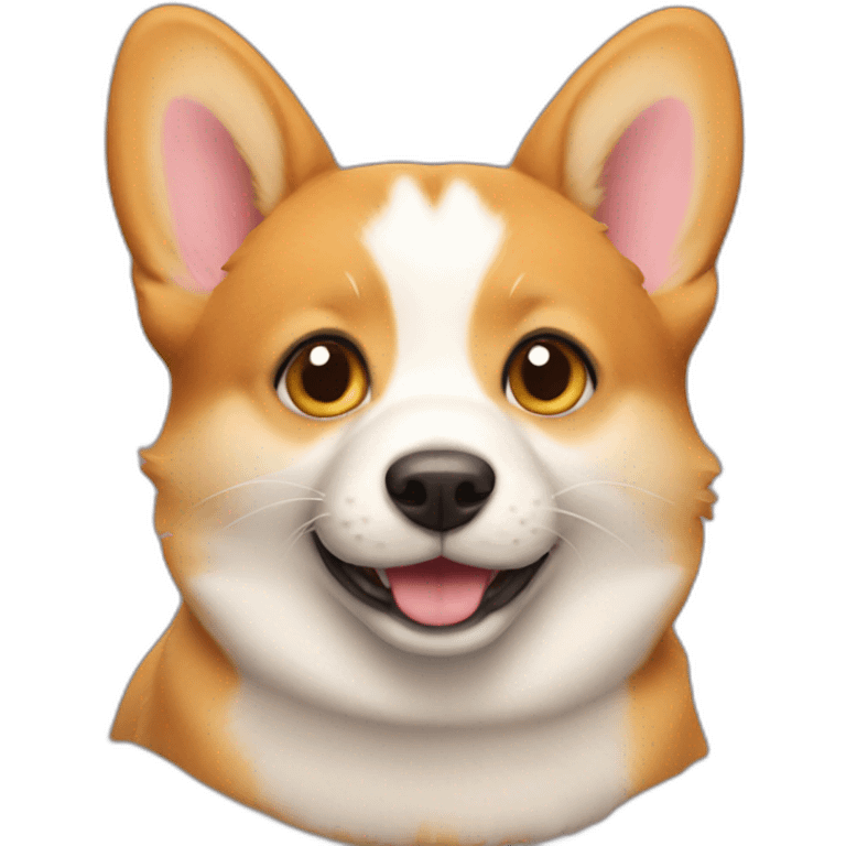 Corgy with cats face emoji