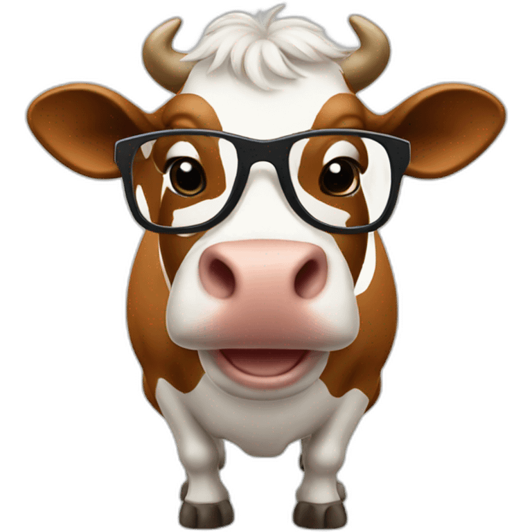 cow with glasses with thumbs up emoji