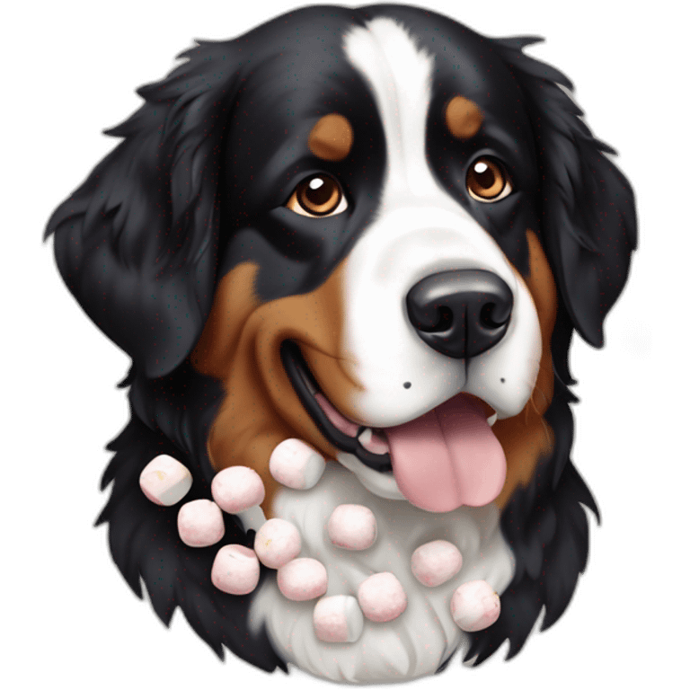 bernese mountain dog with marshmallows emoji