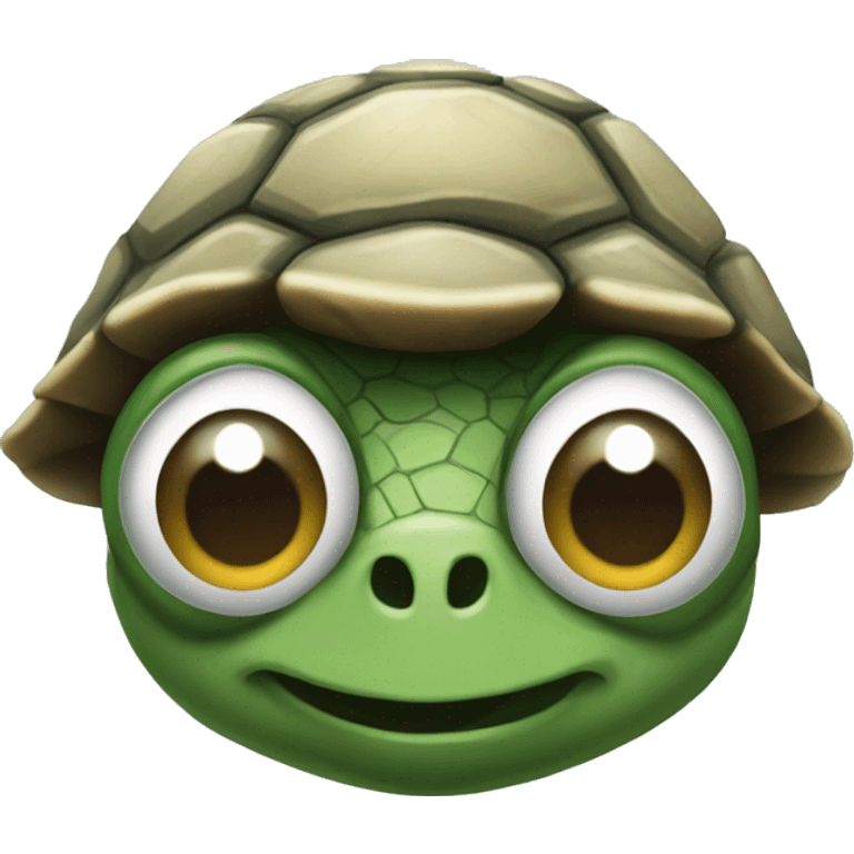 android turtle mixed with stone face emoji