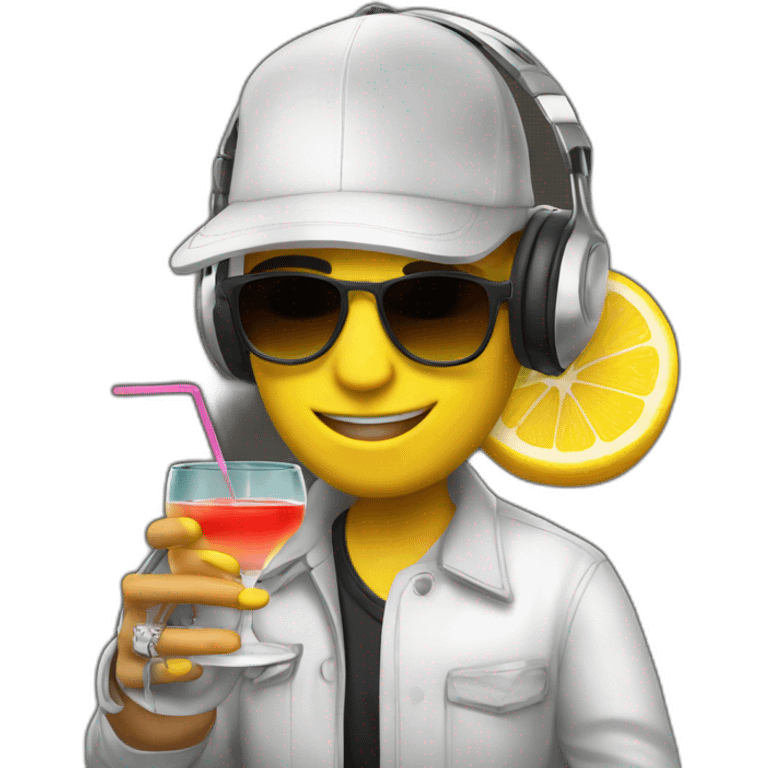 DJ Einsten with a cocktail emoji