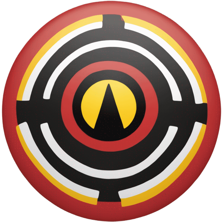 Indigenous aboriginal flag, black on top, yellow circle in the middle, red on the bottom emoji