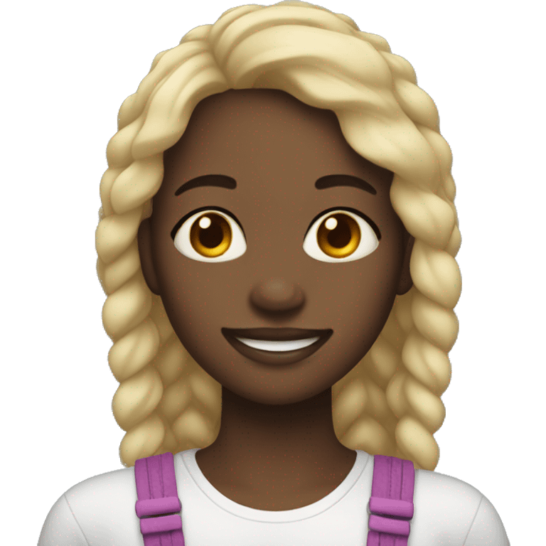 Black girl with braces emoji