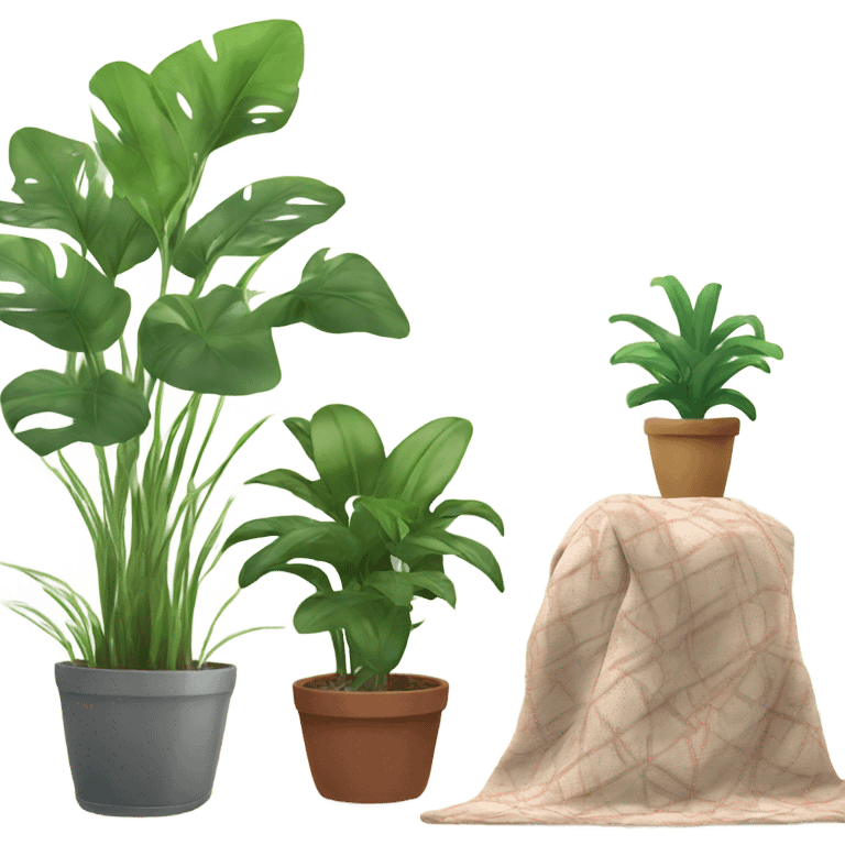 Indoor plants and blankets  emoji