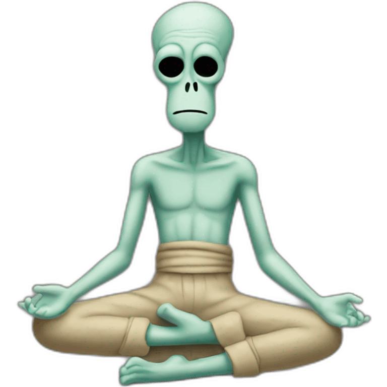 Squidward doing a meditation emoji