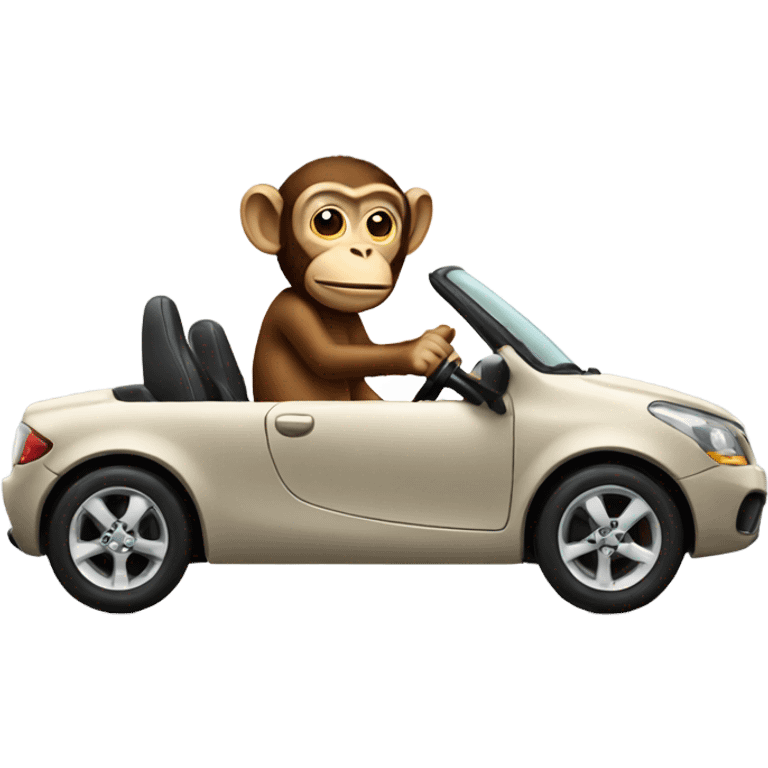 Monkey driving a car emoji