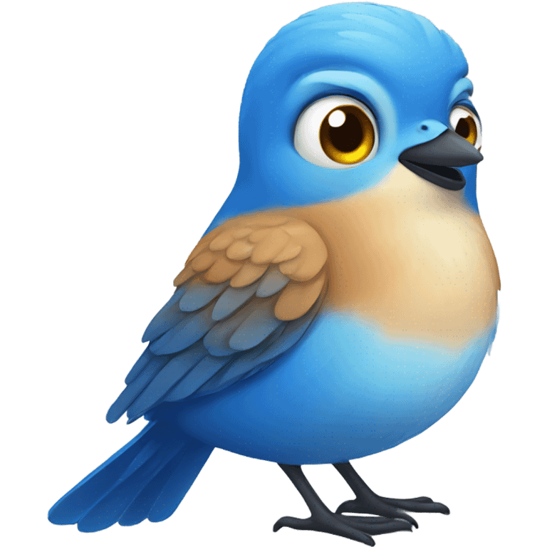 smiling blue bird emoji