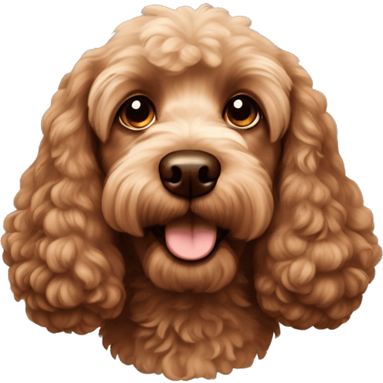 Brown cockerpoo dog emoji