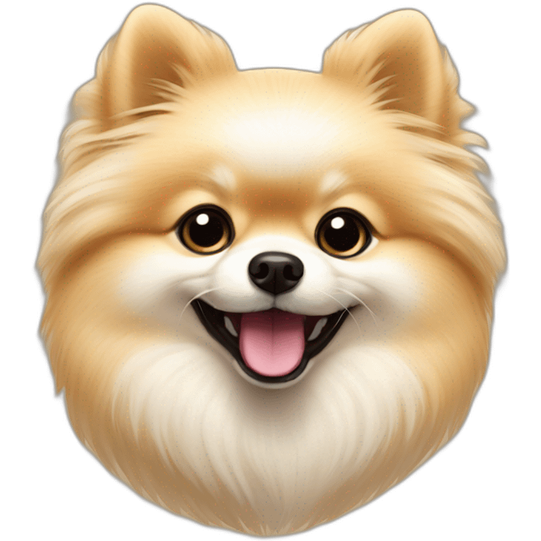 Creme Pomeranian playing with ball emoji